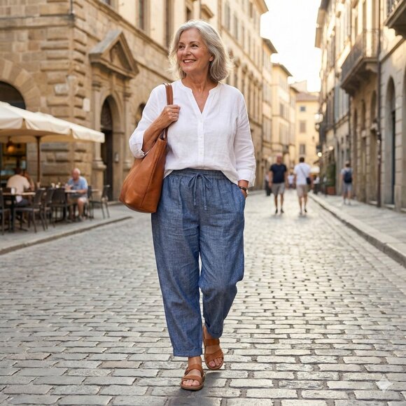 Old Navy High-Rise Wide-Leg Linen Blend Pants – Women’s 4XL Preppy Casual Summer - Picture 1 of 7